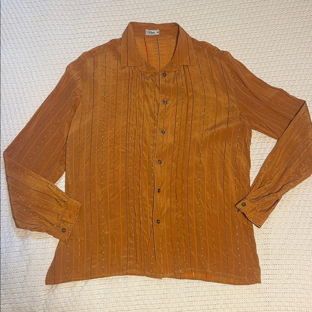 Orange Button-Up Shirt